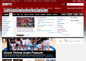 ESPN Re-Design - Old Drop Down