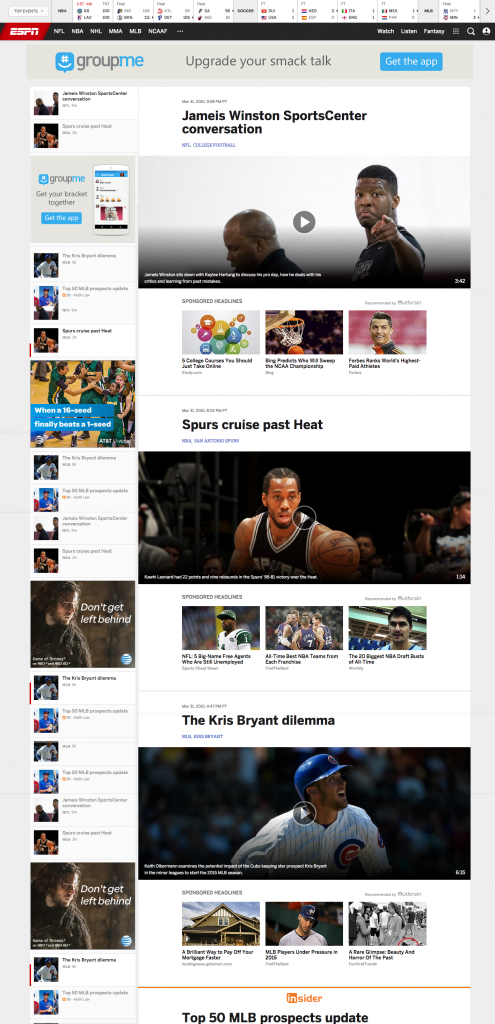 ESPN Website Re-Design Fail - Article Page