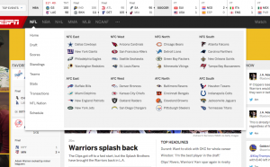 ESPN Re-Design Fail - New Drop Down